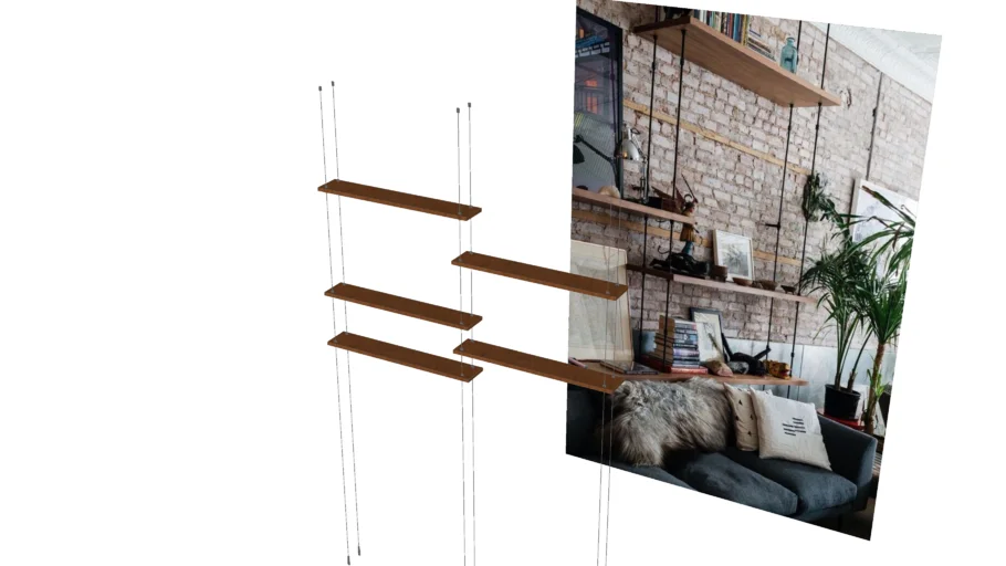 Rustic hanging shelves