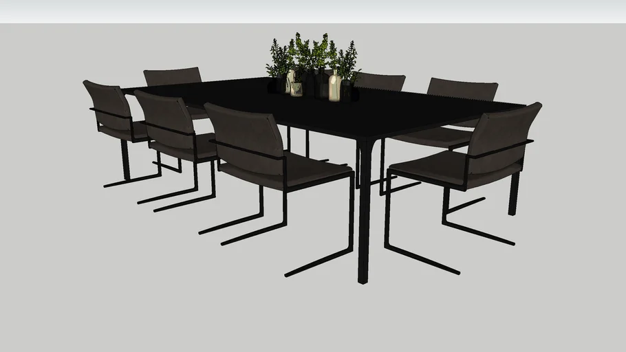 Holly Hunt Shadow Dining Table and Chairs