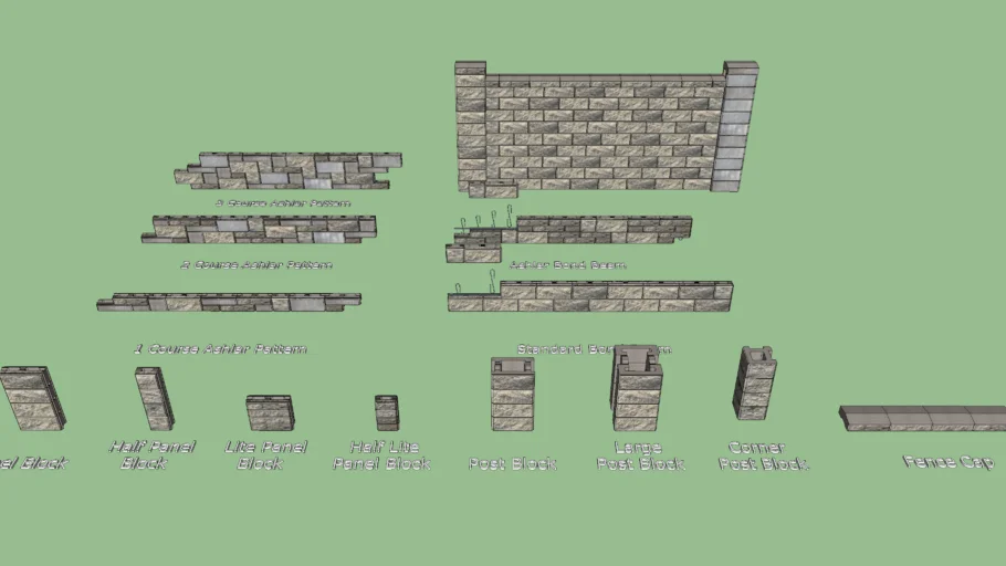 Allan Block Fence System - Interlocking Concrete Blocks for  Sound, Security, Containment - Gray Color