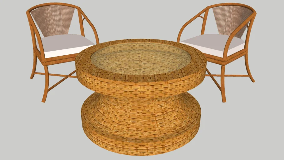 Jogo de Mesa e Cadeiras de Vime