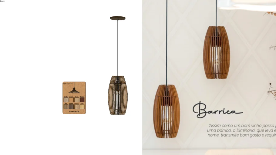 Ref 001 - Luminária Barrica - Bamboo Brasil