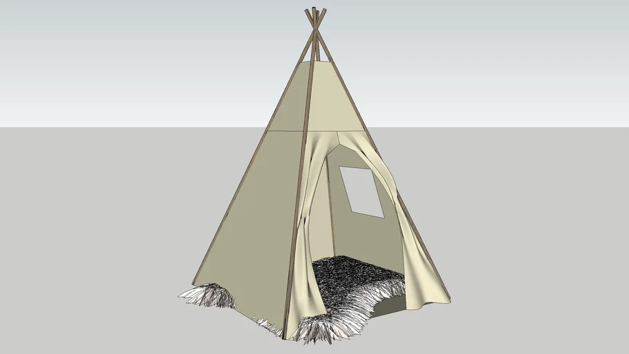 PLAY TENT WITH FUR RUG LIGHTS