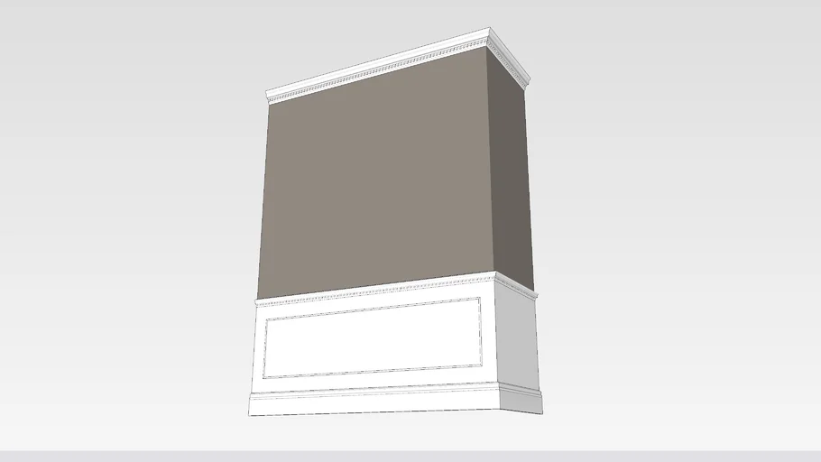 Wall with protective chair rail, crown moulding, and floorboard trim