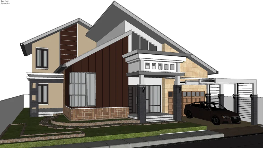 rumah 1 setengah lantai