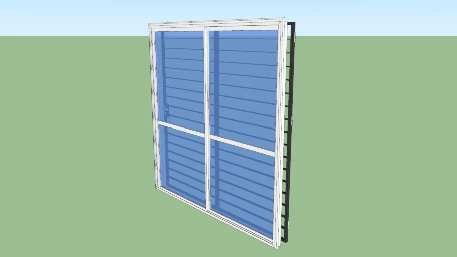 Aluminum door with steel bars / Puerta ventana de aluminio corrediza con reja