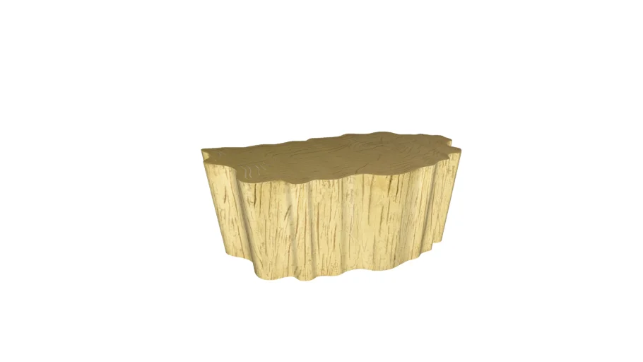 85721 Coffee Table Tree Stump Gold 119x68cm