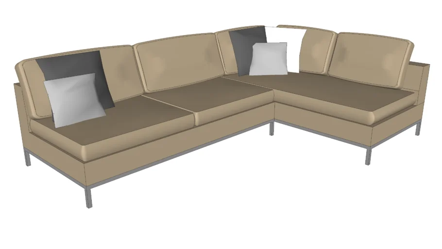 9'-0" x 6'-0" L-Shaped Sectional w/ Pillows