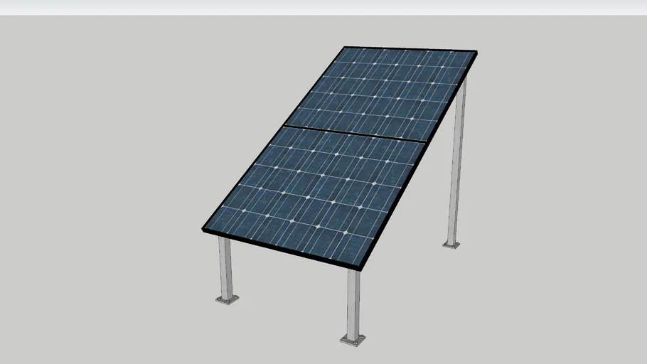 Panel solar con estructura inclinada a 30° - Solar panel with 30° inclined structure