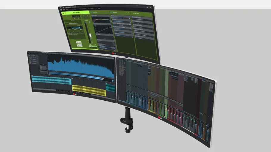 Triple curved screen Studio One | 3D Warehouse