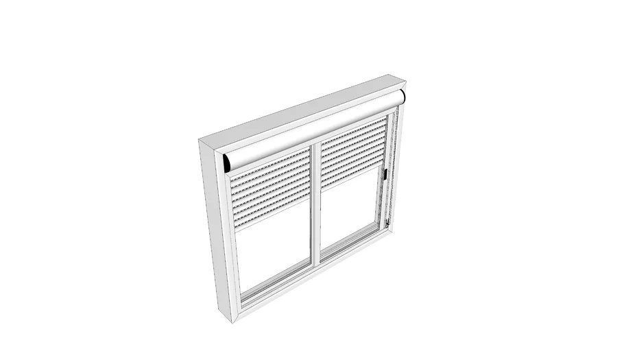 Janela com veneziana automática 2 folhas, alumínio - (120cmX150cmX15cm)
