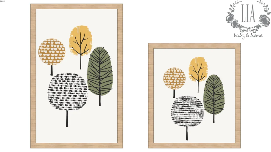 QUADRO INFANTIL - ARVORE MODERNA 35x55 e 35x40cm