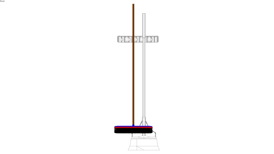 Brooms on rack