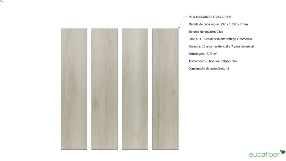 Eucafloor Piso Laminado New Evidence Legno Crema