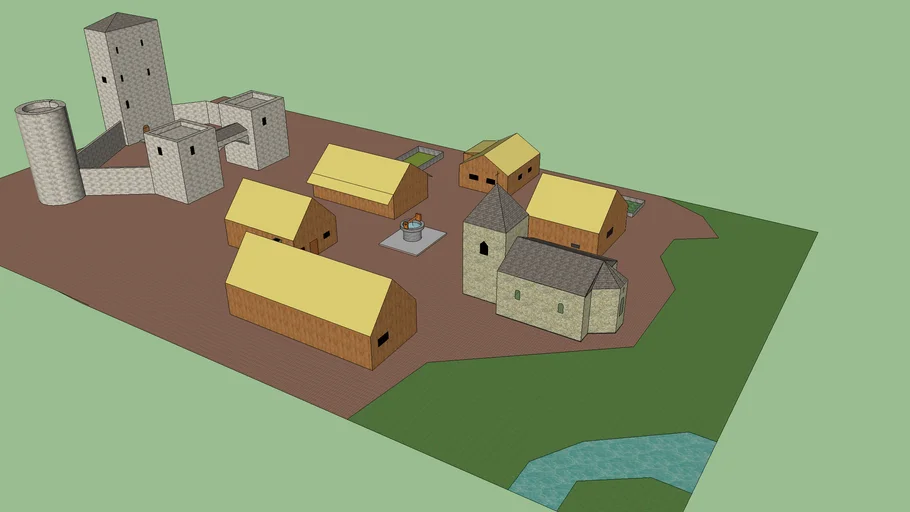 village mediéval et chateau fort