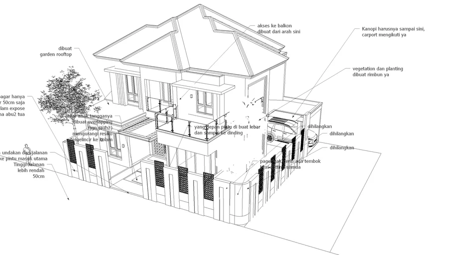 3D Rumah Kontemporer Modern