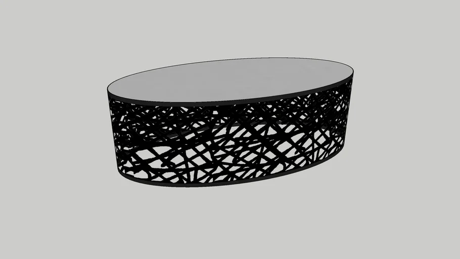 Table - Black Oval Coffee- Scribble by Nienkamper