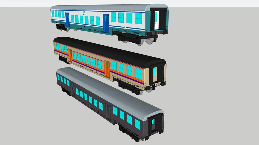 Set carrozze piano ribassato F.S 