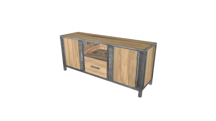 Meuble TV de style industriel CHIC181 (L:140cm) - collection CHIC