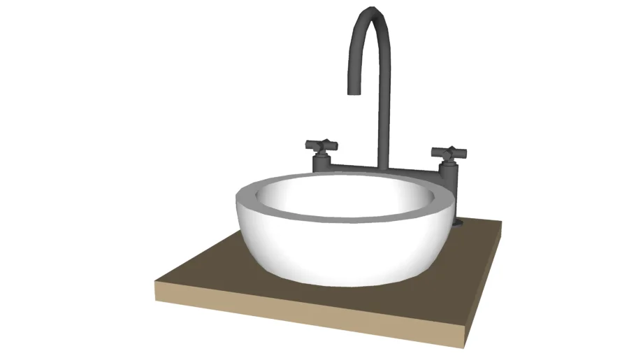 Modern bowl sink with faucet