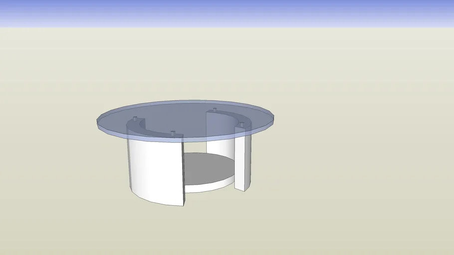 Rounded coffee table with glass - mesa redonda con vidrio