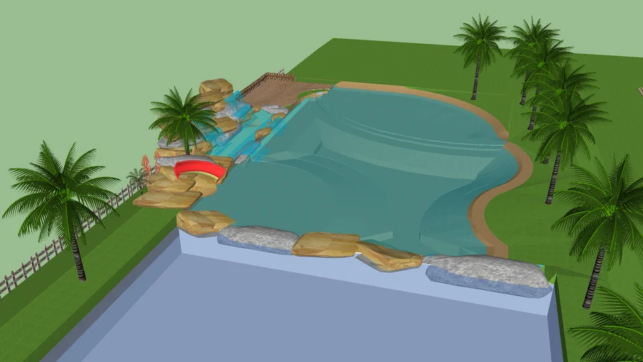 piscina com lago