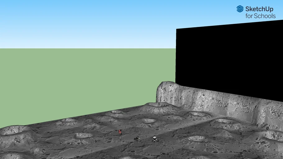 A humanoid UFO appears over the moon