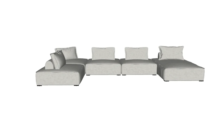 Hampton Outdoor Modular Sofa Set 08 Greige Texture by Modloft