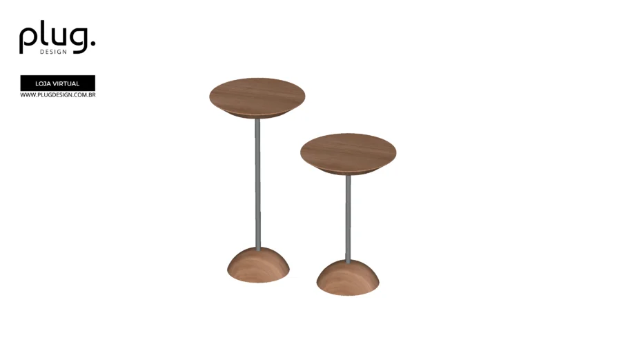 MESA LATERAL DUNA PLUG DESIGN MADEIRA E METAL