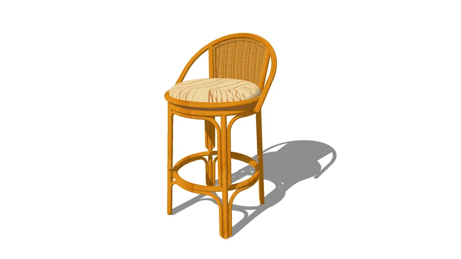 Rattan Swivel Barstool