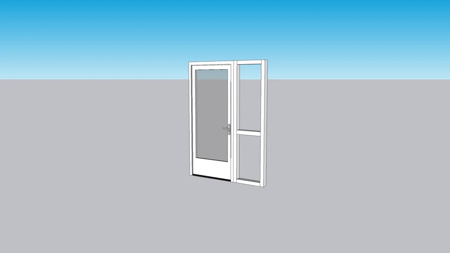 buitendeur glas dubbel vast zijraam plus kozijn.