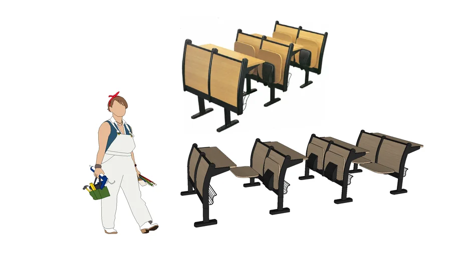 Folding school desks