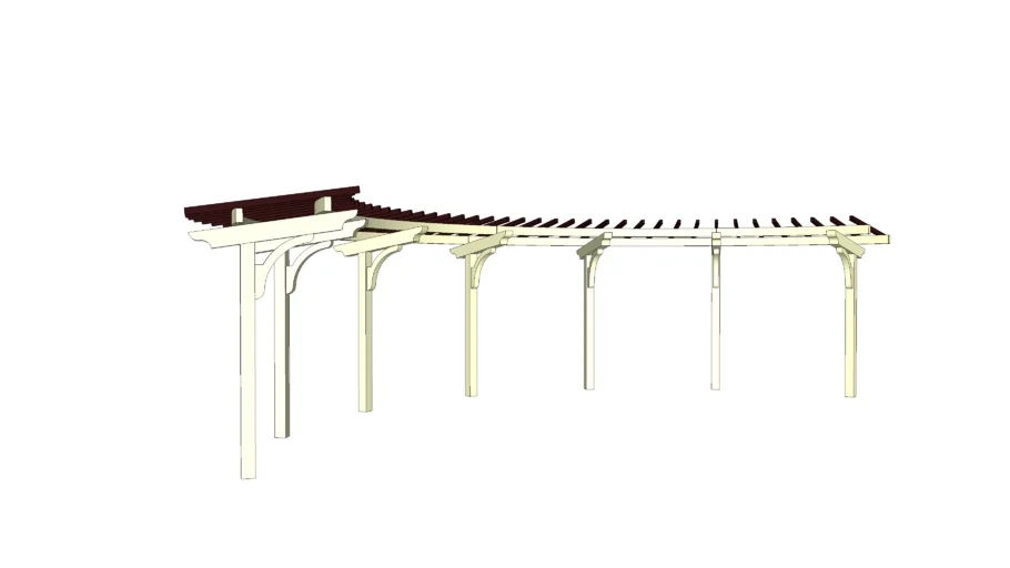 Pergola - 6' x 54' Radius with Cantilever 