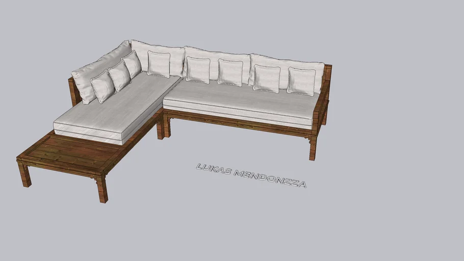 SOFÁ MADEIRA PEROBA ROSA COM BASE COLCHÃO SOLTEIRO 188 X088 LUKAS