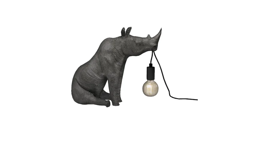 57739 Table Lamp Sitting Rhino 42cm