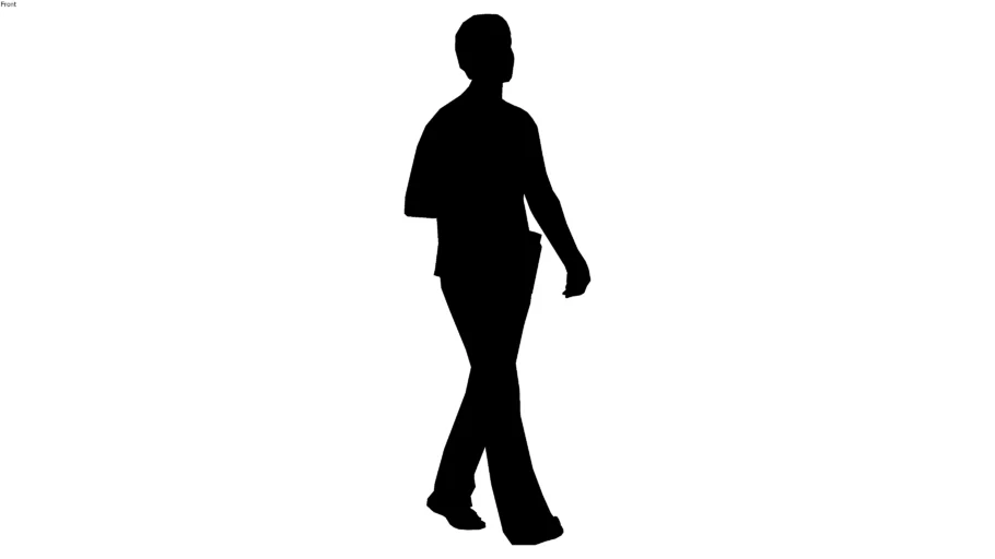 2d silhouette, woman walking with short hair