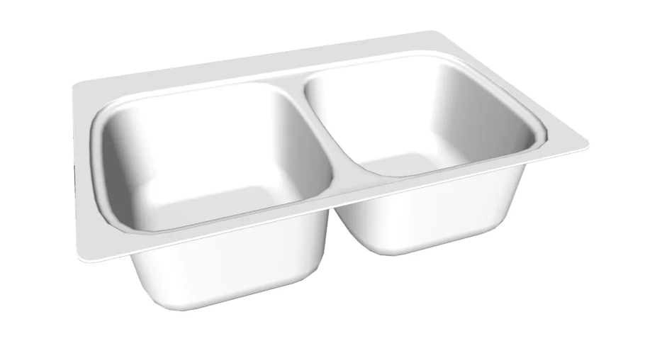 K-5267-3 Verse(TM) 33" x 22" x 9-1/4" top-mount double-equal bowl kitchen sink with 3 faucet holes