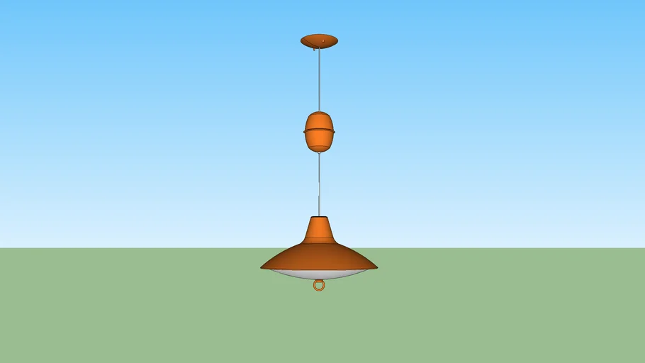 Mid Century Pull-Down Copper Pendant Light