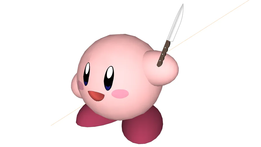 kirby holding a knife