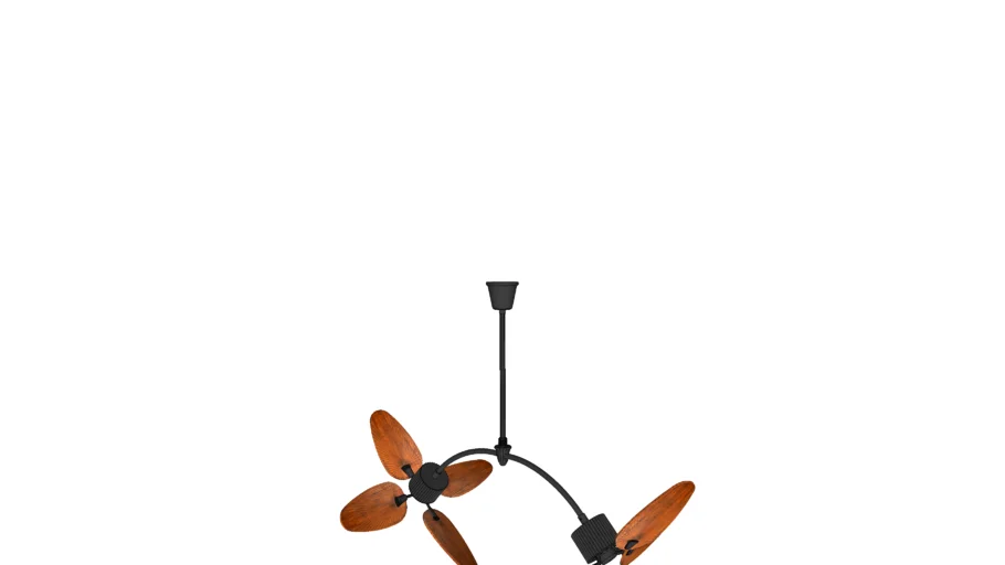 Twinz Ceiling Mount – 52” Tropical fan with 8 x Hand Crafted Natural Wood fan with Remote Control