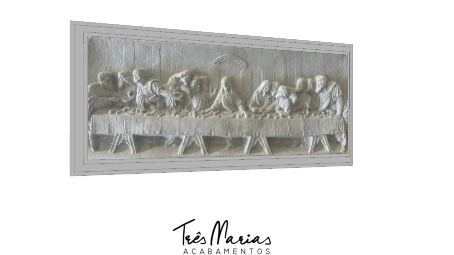 Quadro SANTA CEIA em Concreto - Três Marias