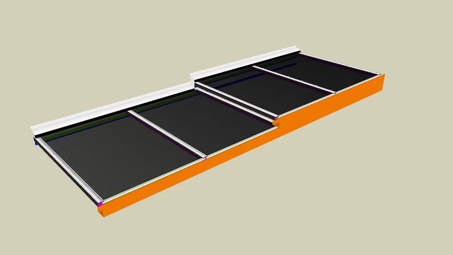 Cobertura retratil manual 2 lances em Policarbonato com Perfil PC 5512 - Polysolution