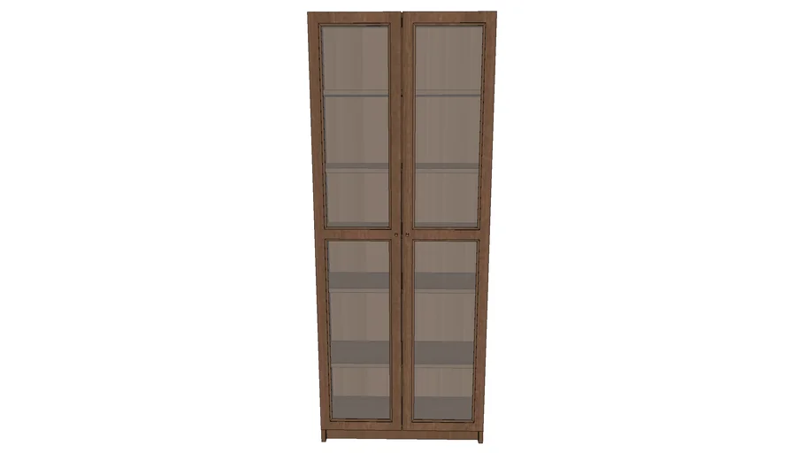 IKEA BILLY / OXBERG Bookcase with glass door, dark brown