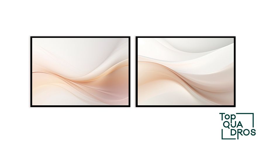 Composição Decorativa 2 quadros - Abstract Grey - Top Quadros