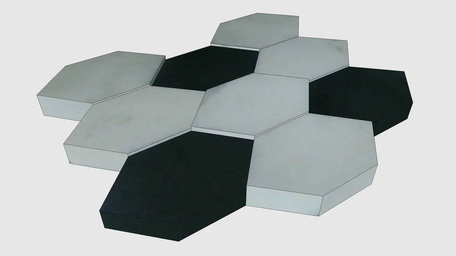 MOSAICO 1010 TDN MARMORE BRANCO MIMOSO E GRANITO PRETO - PIETRE COLORATE