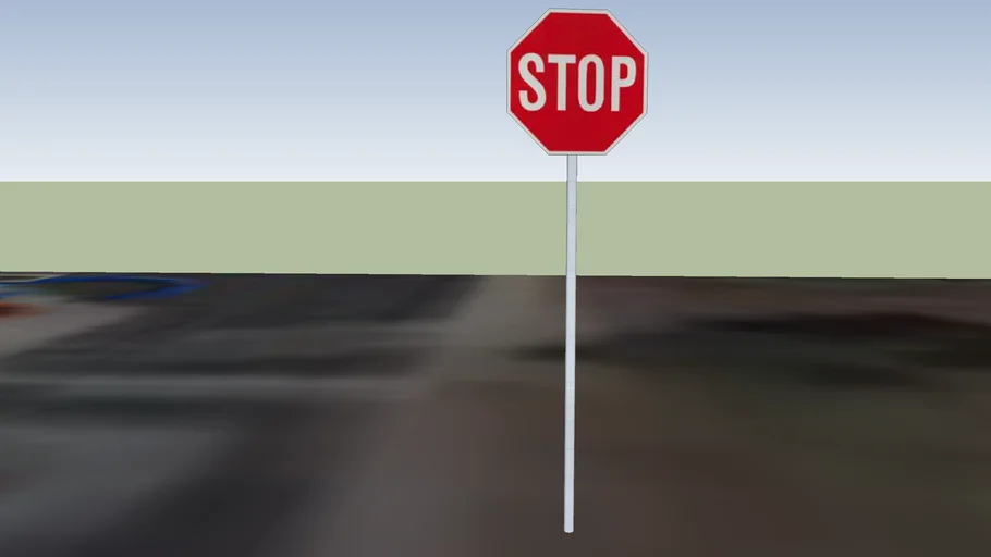 stop sign at USPS on Storke Rd | 3D Warehouse