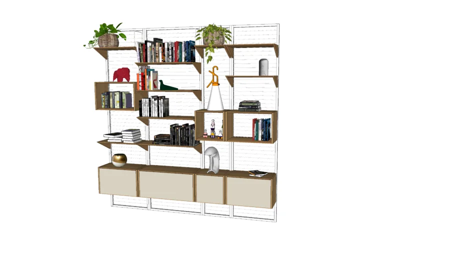 Etagère - Bibliothèque sur-mesure en chêne et métal 240x40xh250 cm / Shelf - Bookcase