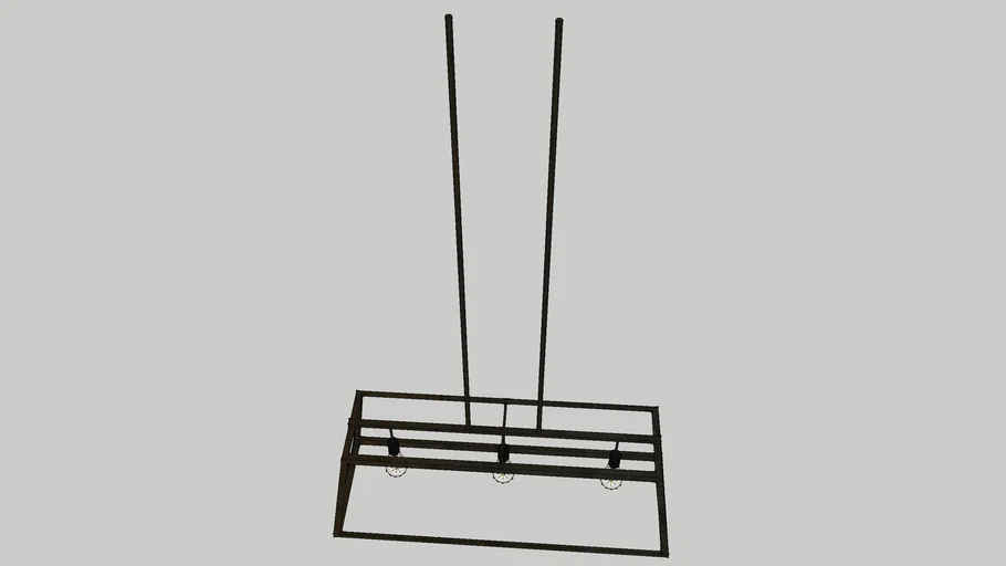 Rectangular Bronze Chandelier