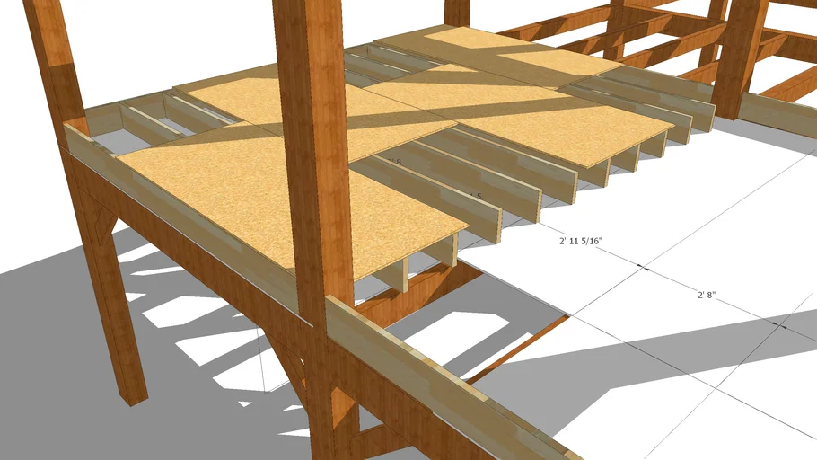 Timber Frame 2nd Floor chamber detail | 3D Warehouse