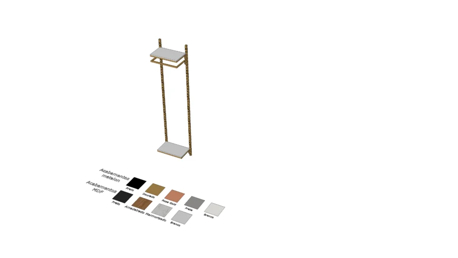 Arara de parede ajustável em metalon CRR 460