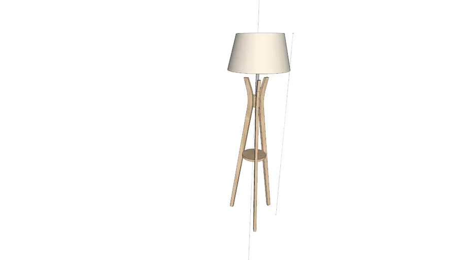 Lampadaire trépied bois - Wooden tripode floor lamp